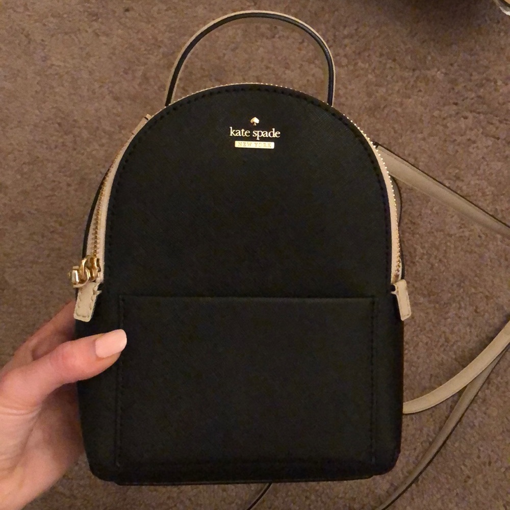 Kate Spade Black and Cream Mini Backpack